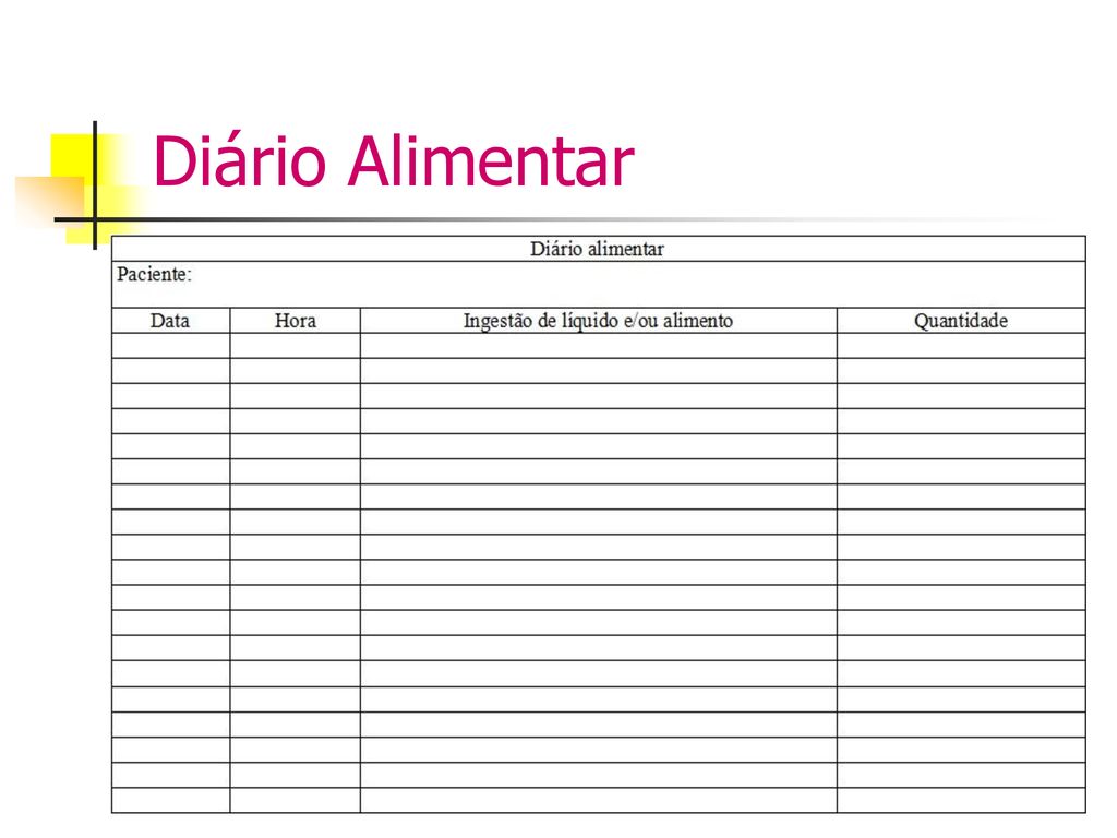 DIÁRIO MICCIONAL DIÁRIO ALIMENTAR DIÁRIO FECAL ppt carregar